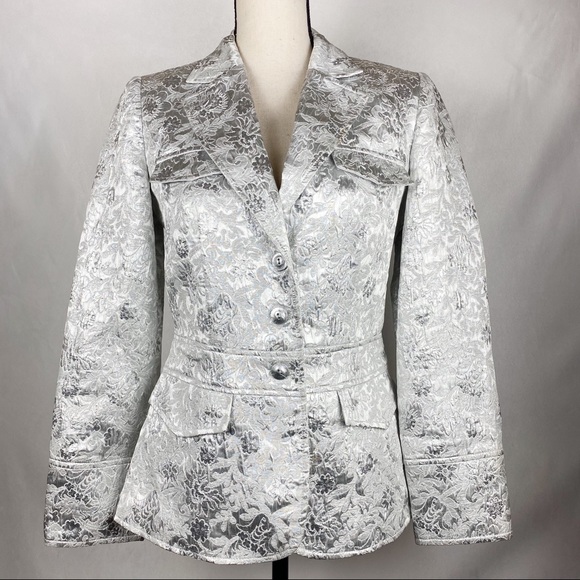 Joseph Ribkoff Jackets & Blazers - Joseph Ribkoff Silver Quilted Lined Blazer Size 6